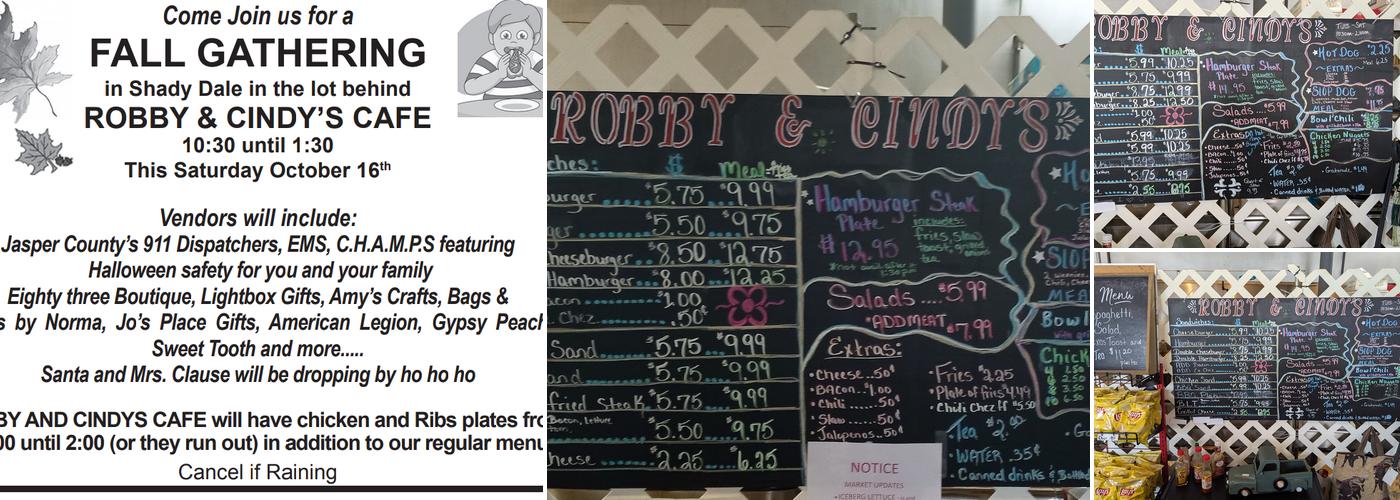 Robby And Cindy's Cafe Menu