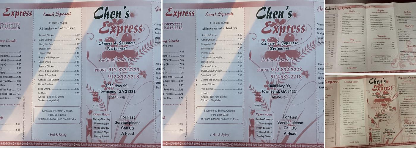 Chen's Express Menu