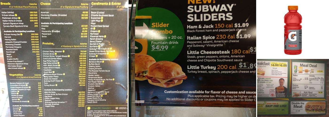 Subway Menu