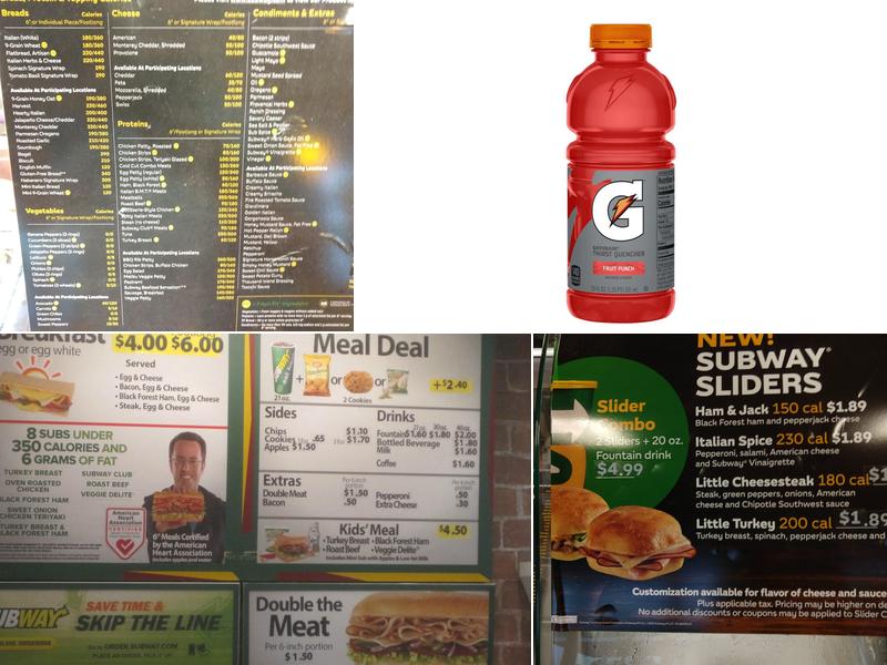 Subway Menu