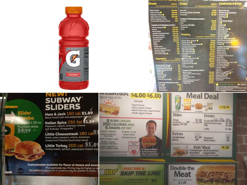 Subway Menu