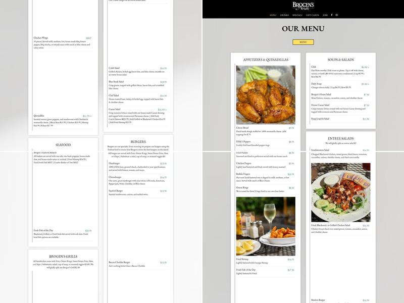 Brogen's North Menu