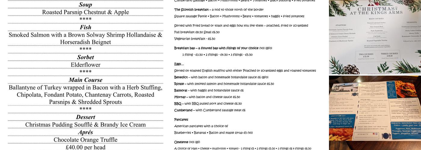 The Kings Arms Inn Menu