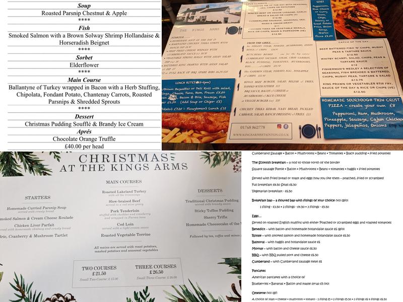 The Kings Arms Inn Menu
