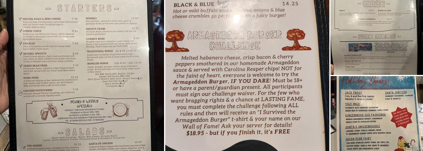 The Nickle Plate Bar & Grill Menu