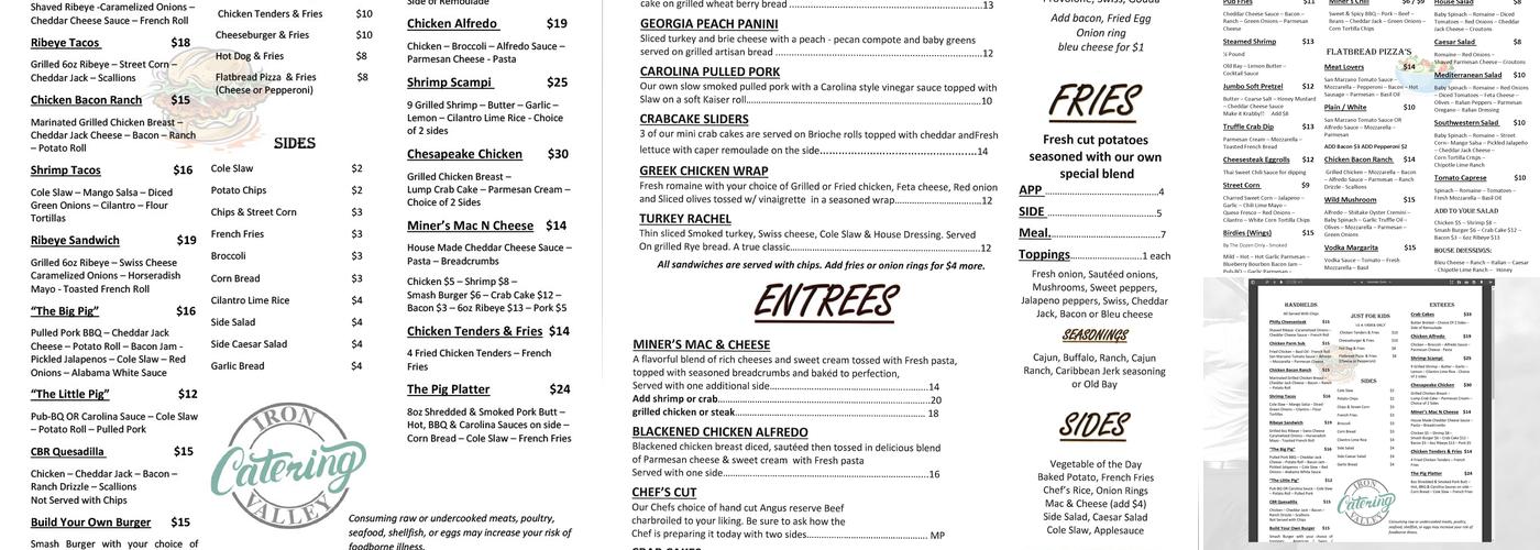 Miner's Pub Restaurant Menu