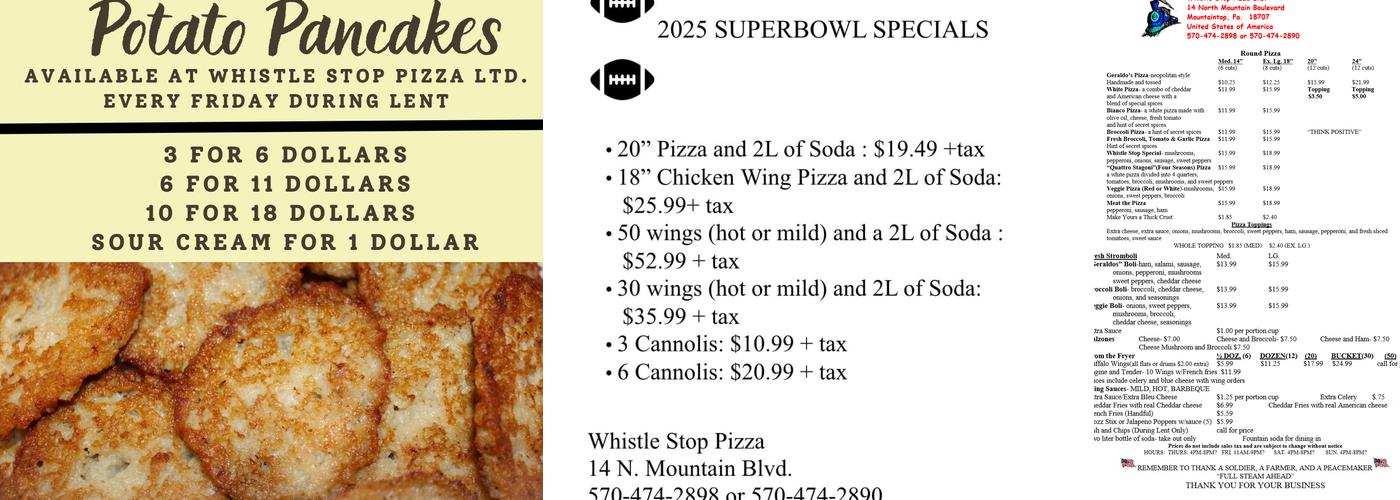 Whistle Stop Menu