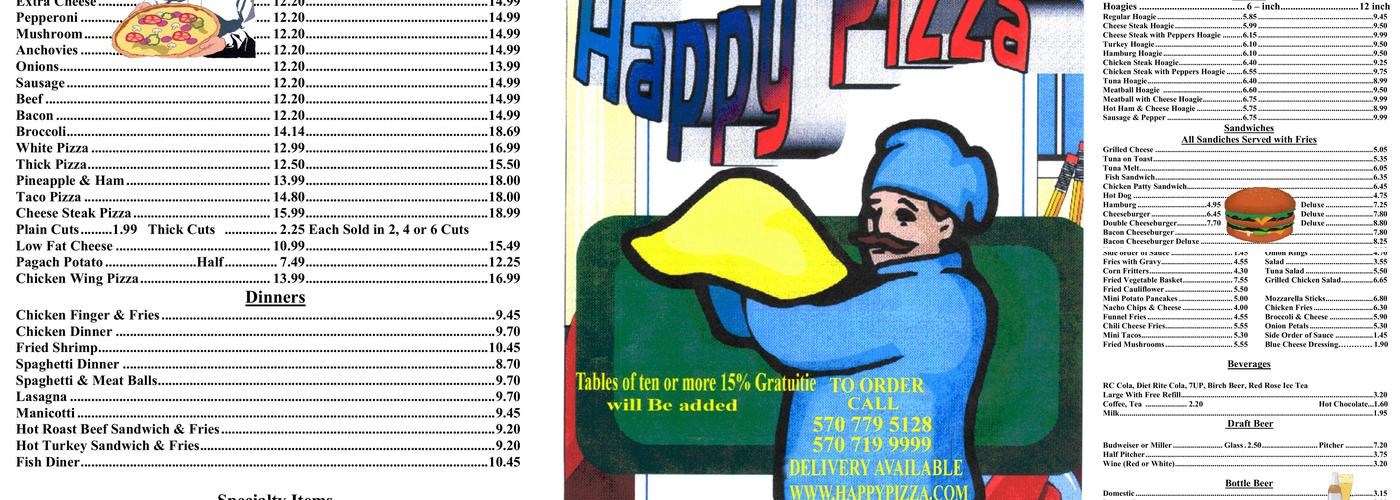 Happy Pizza inc Menu
