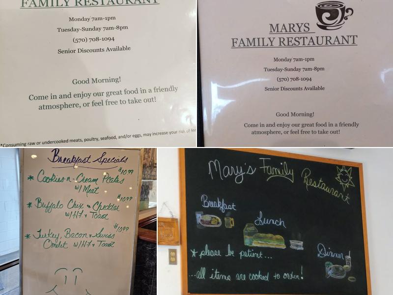 Mary's Menu