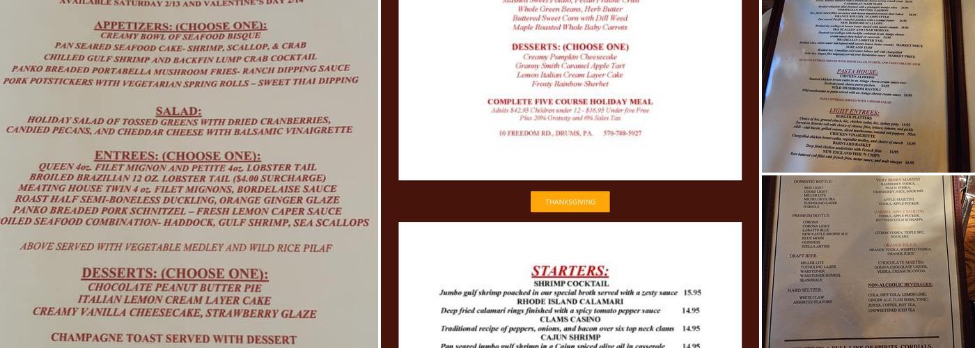 The Meating House Menu