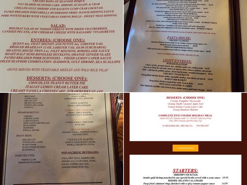 The Meating House Menu