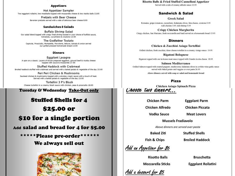 Tomasino's Italian Restaurant Menu