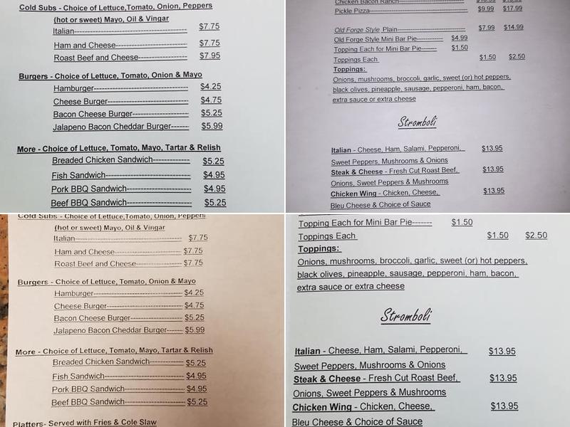 Shady Side Tavern Menu