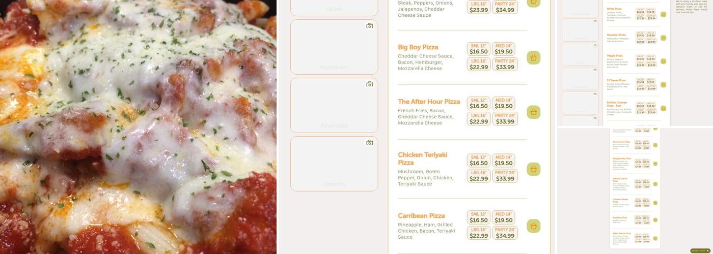 Husky Pizza Menu