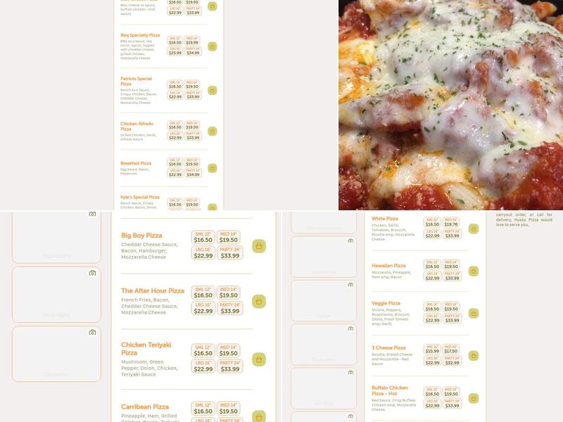 Husky Pizza Menu