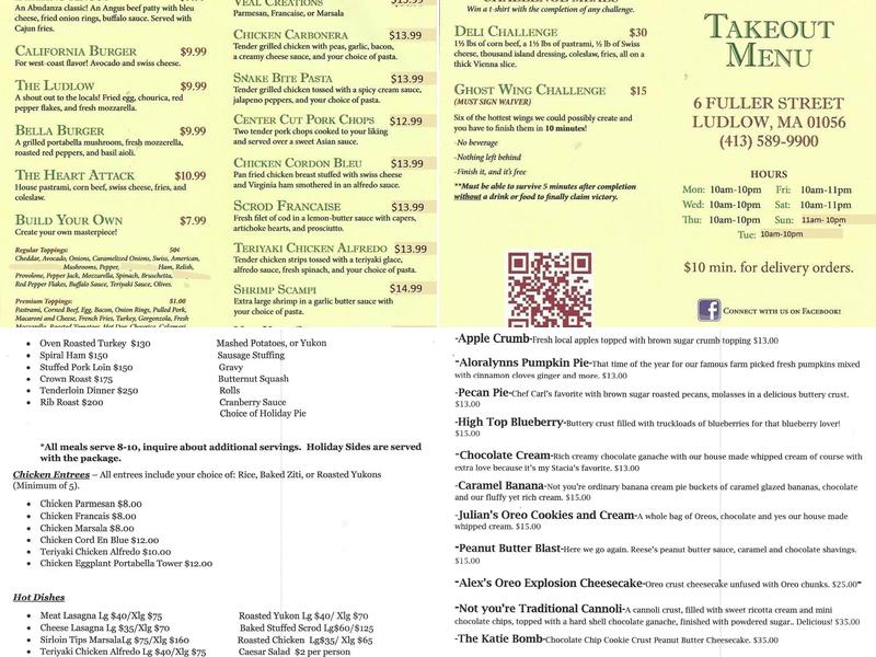 Abudanza Menu
