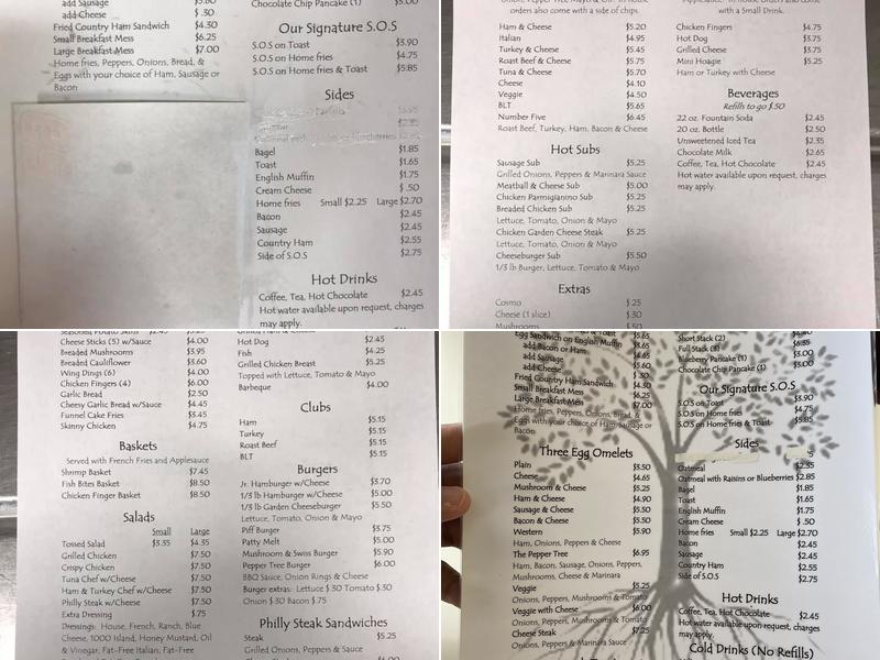 The Pepper Tree Menu