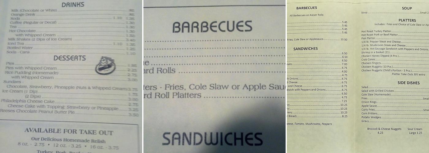 Half Circle Barbecue Menu