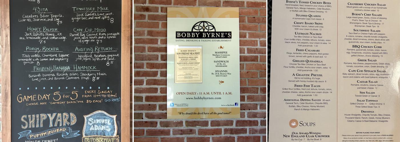 Bobby Byrne's Sandwich Menu