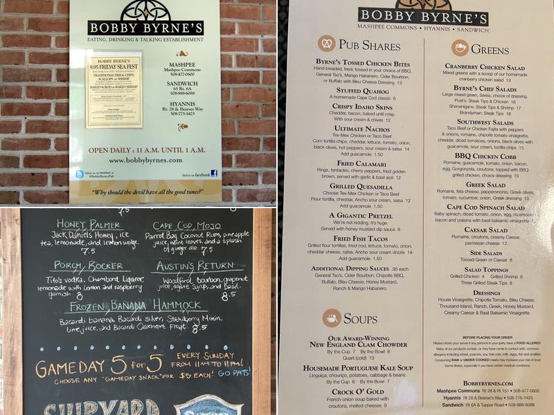 Bobby Byrne's Sandwich Menu
