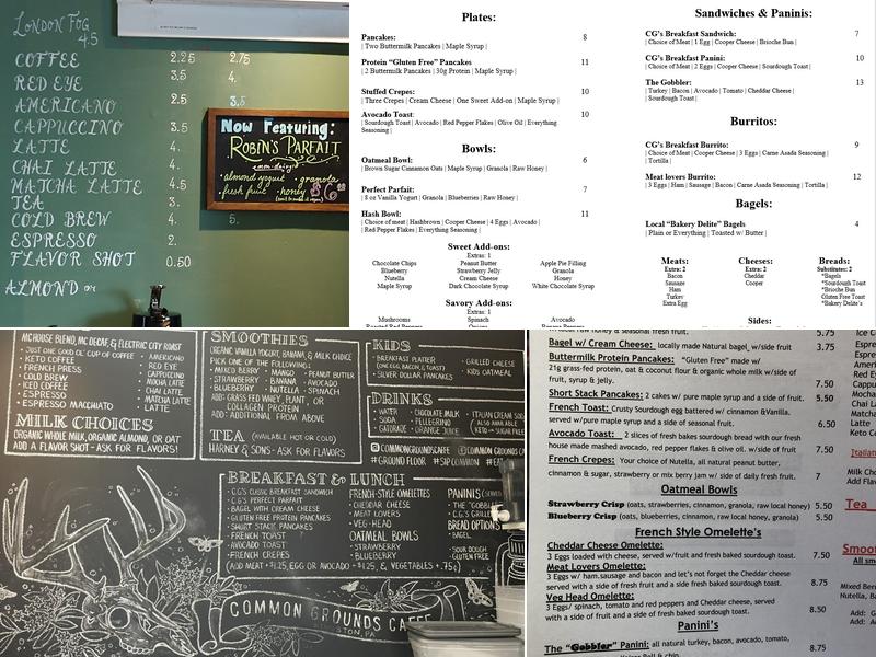 Common Grounds Caffe Menu