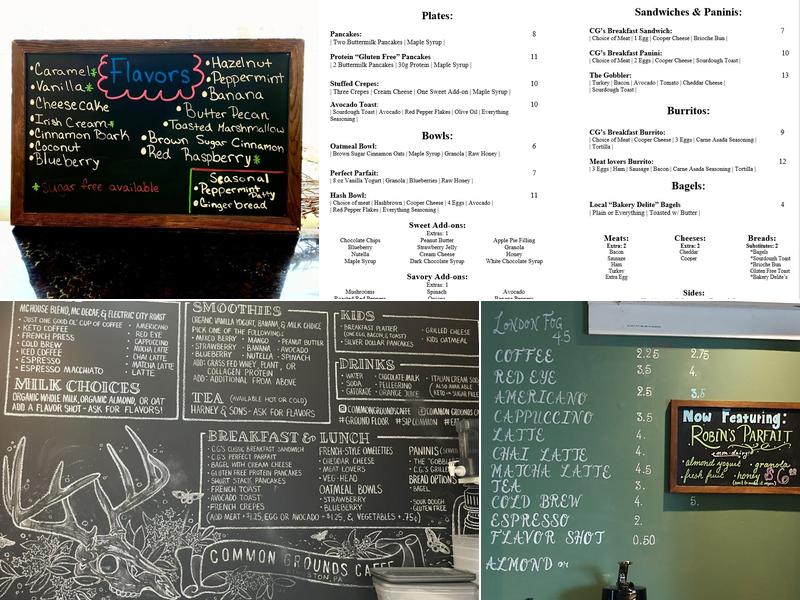 Common Grounds Caffe Menu