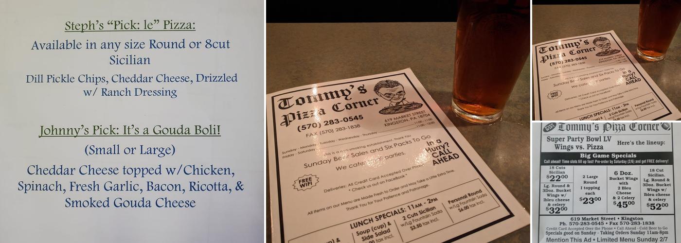 Tommy's Pizza Corner Menu