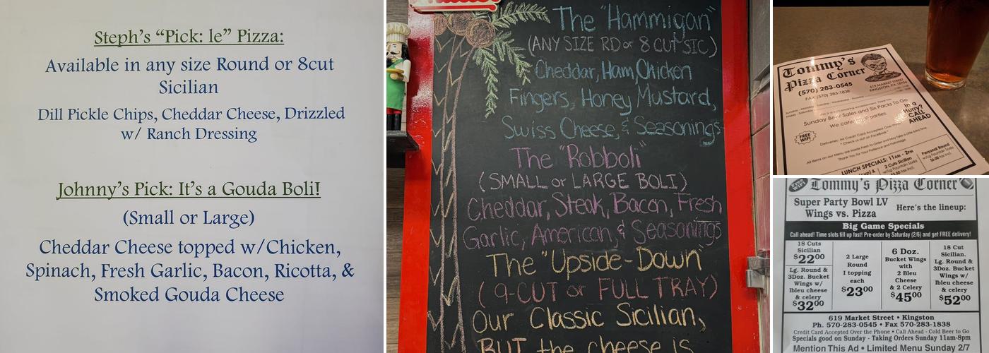 Tommy's Pizza Corner Menu