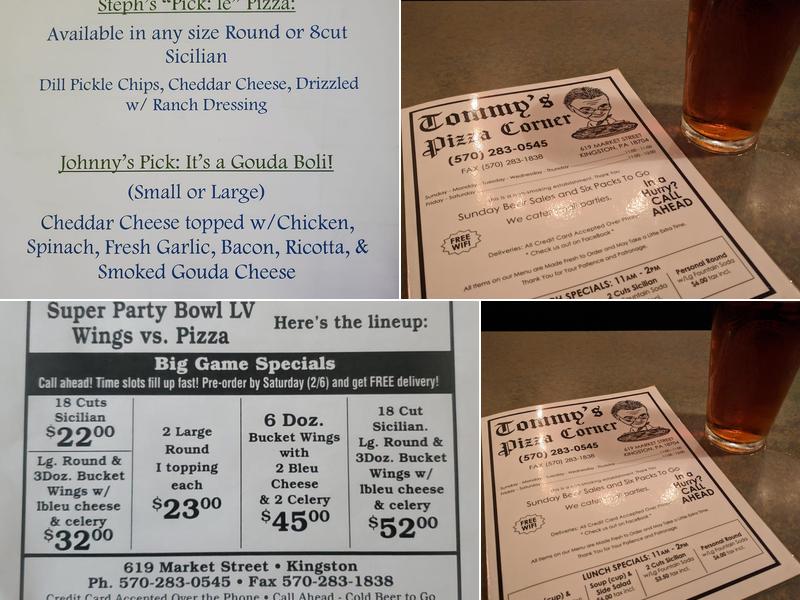 Tommy's Pizza Corner Menu