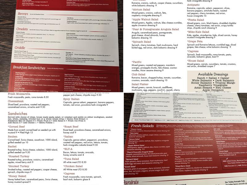 The Atrium Menu