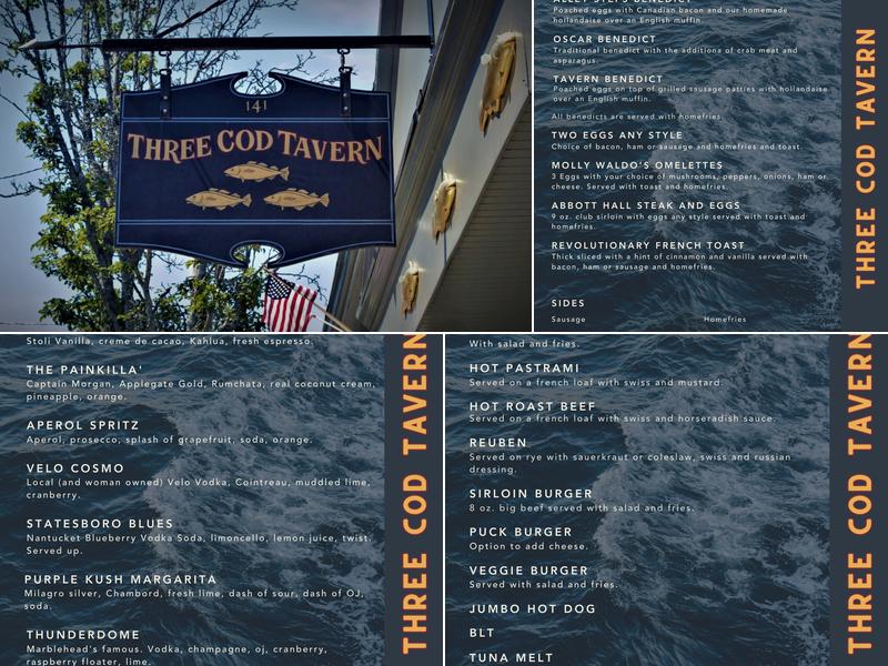 Three Cod Tavern Menu
