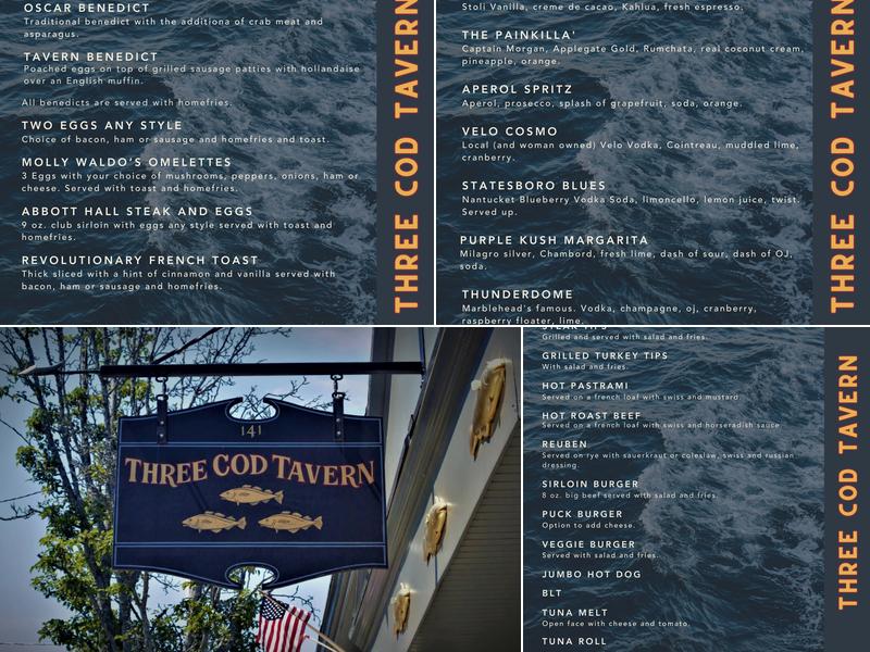 Three Cod Tavern Menu