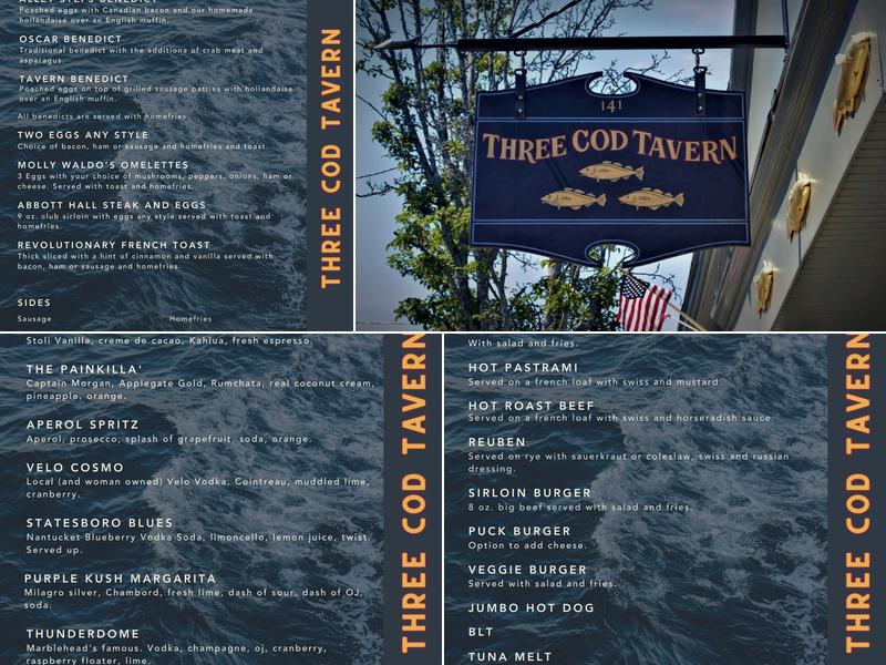 Three Cod Tavern Menu