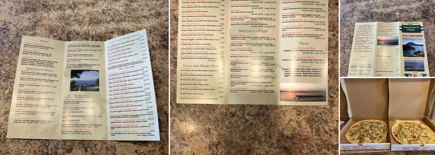 Vincenzo’s Pizza Menu