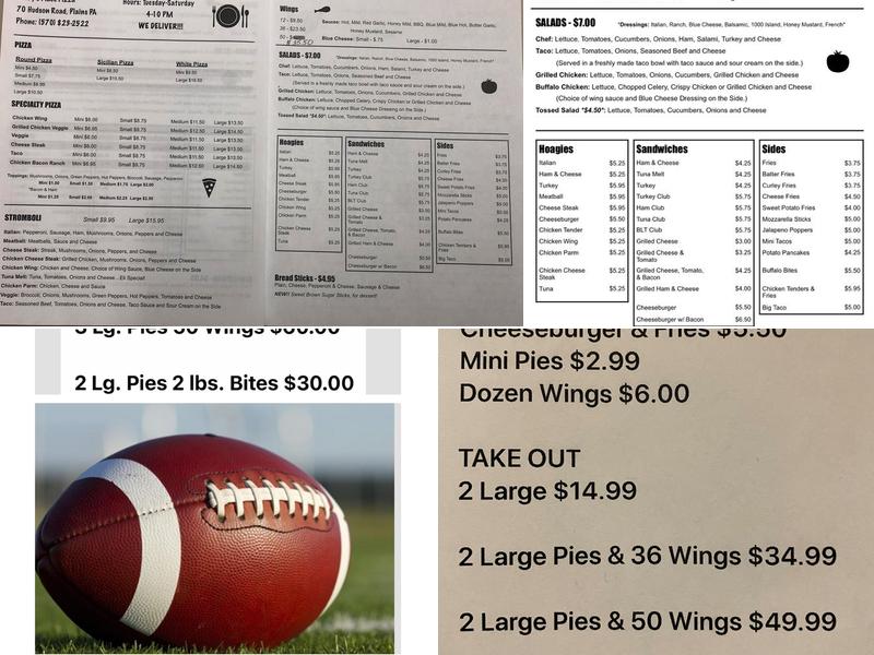 Jerry's Place Pizza Menu