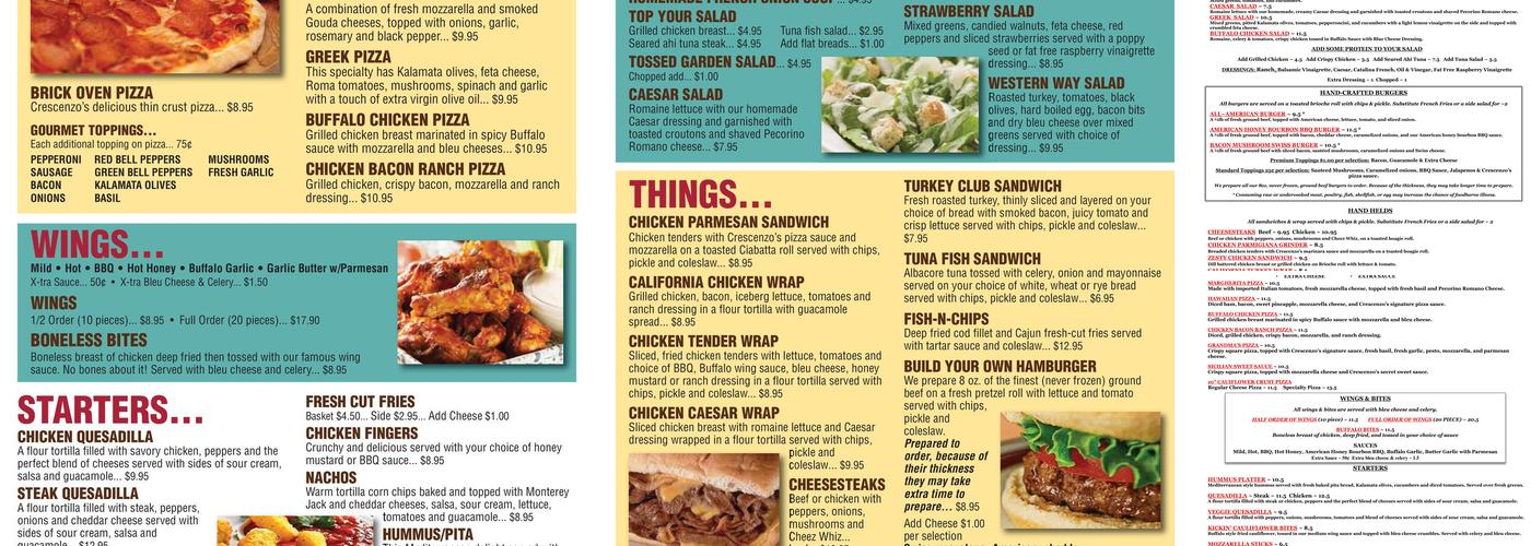 Crescenzo's Brick Oven Eatery Menu