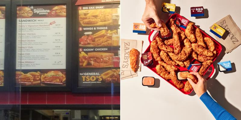 Zaxbys Chicken Fingers & Buffalo Wings Menu