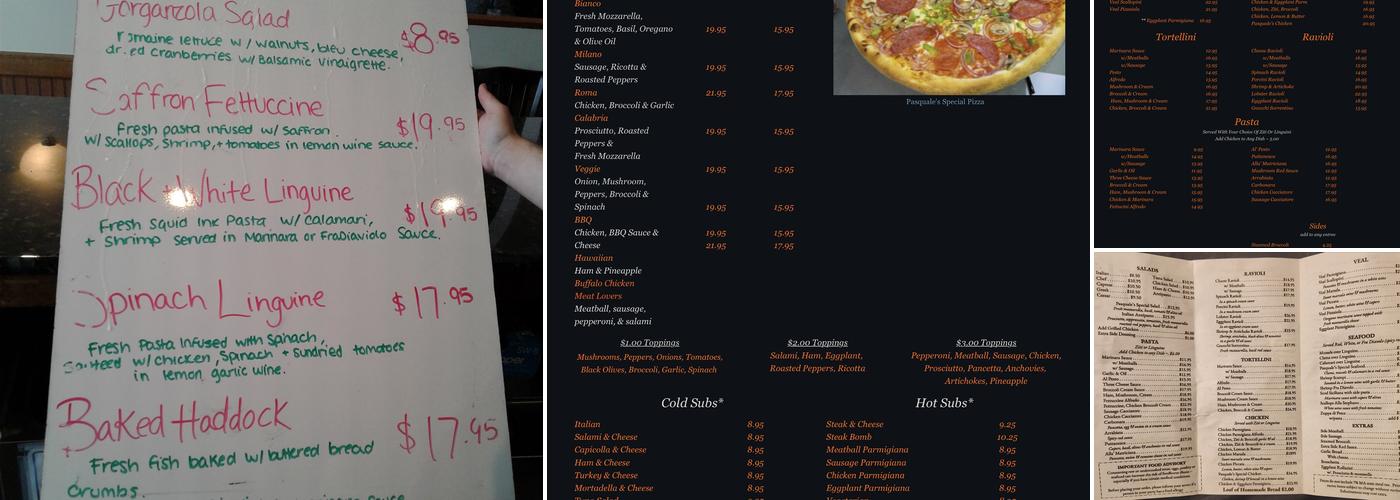 Zitis Italian Trattoria Menu