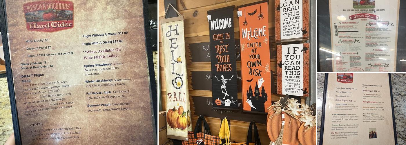 Mercier Orchards Menu