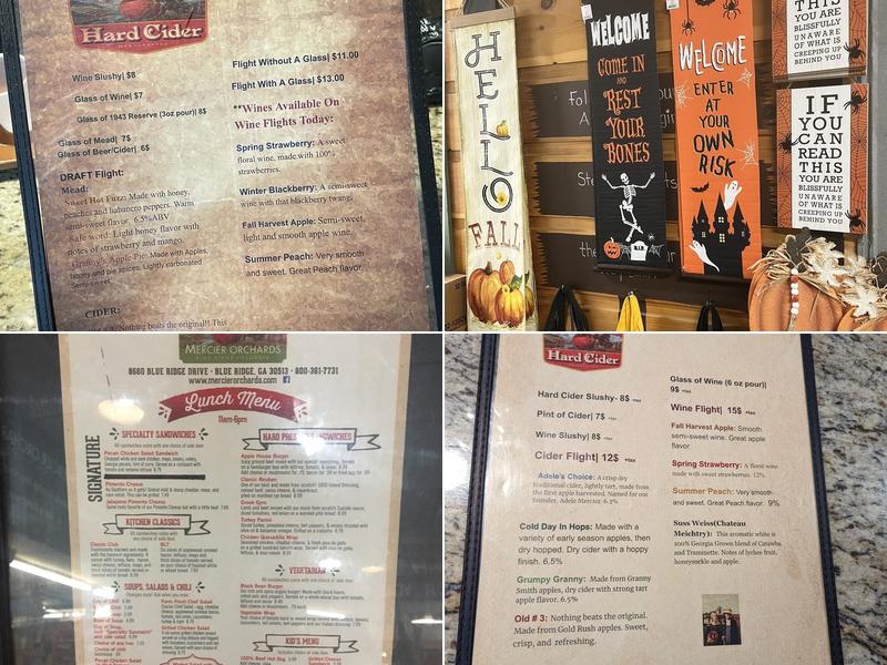 Mercier Orchards Menu