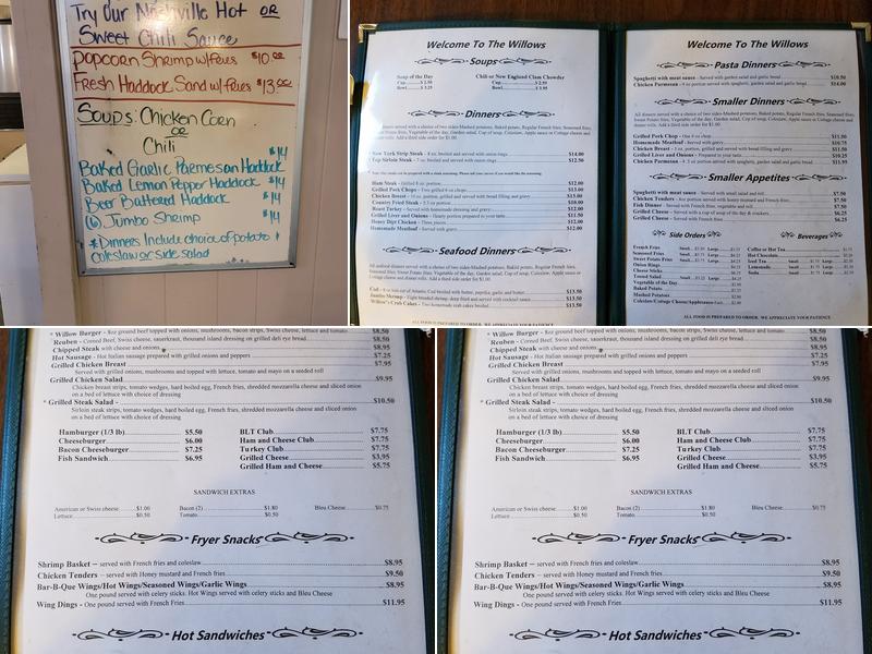 Willows Inn Menu