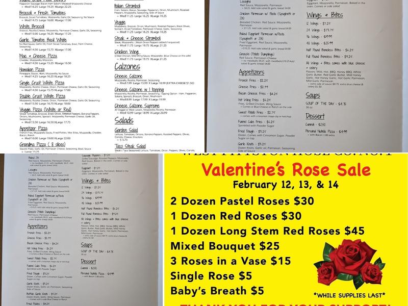 Antonio's Pizza Menu