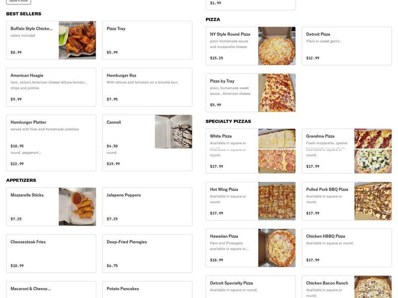 Savo's Pizza Menu