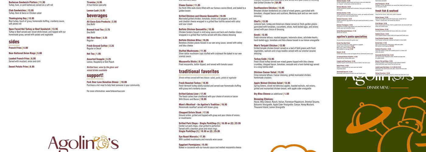 Agolinos Menu