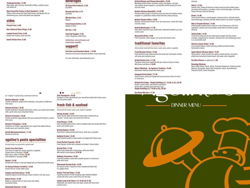 Agolinos Menu