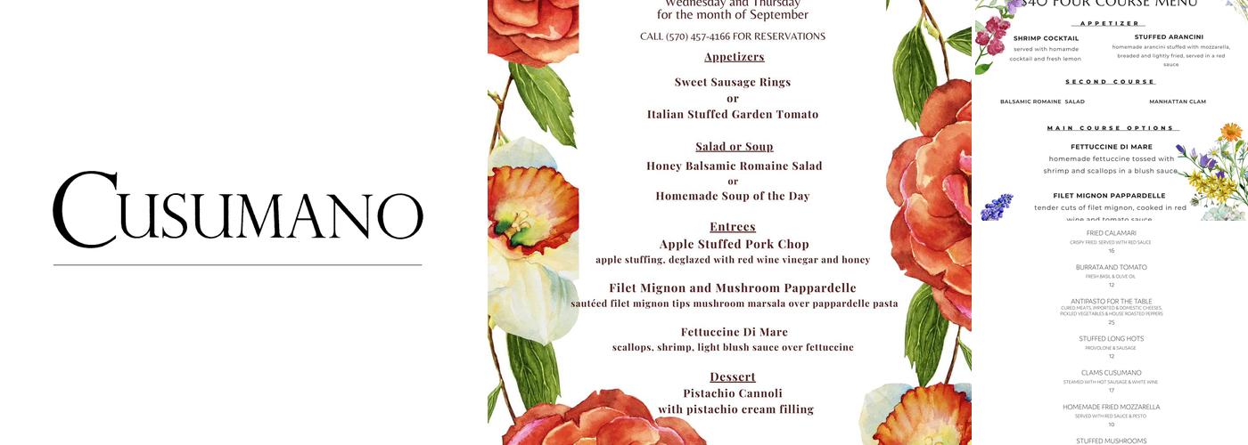 Cusumano Menu