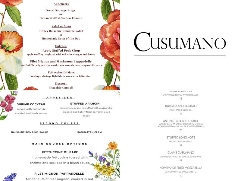 Cusumano Menu