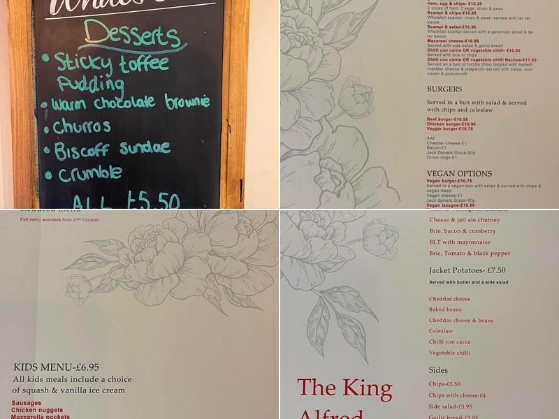 The King Alfred Menu