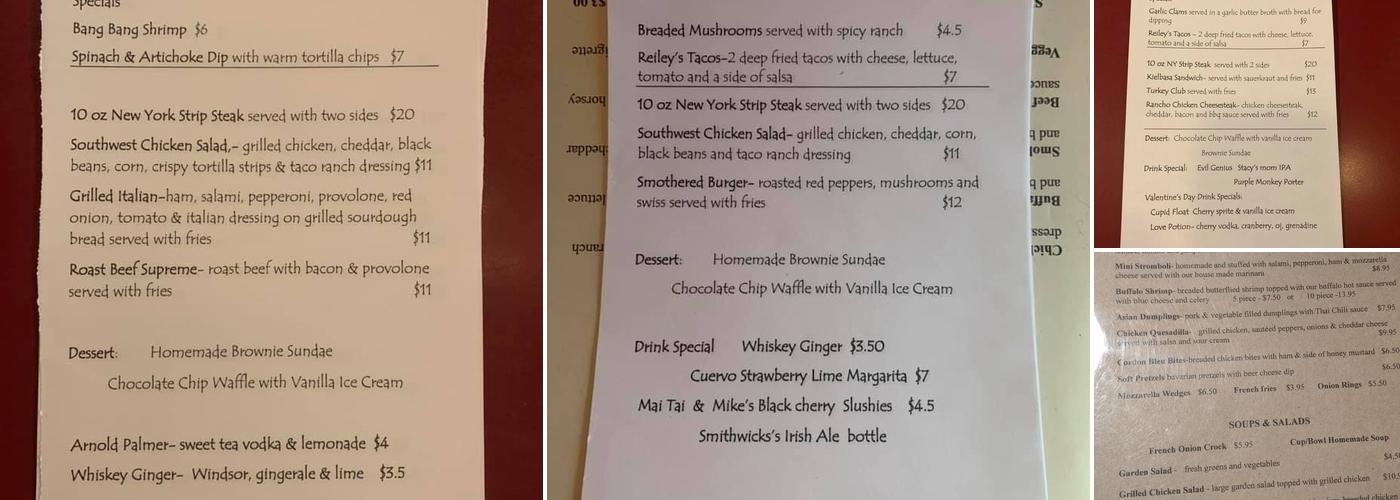 Reiley's Pub Menu