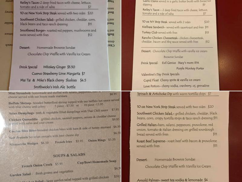 Reiley's Pub Menu